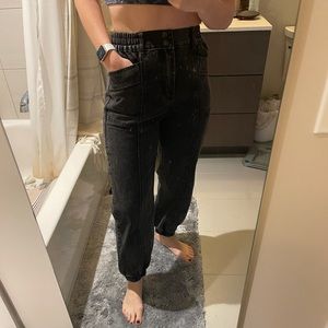 Acid Wash Denim Joggers